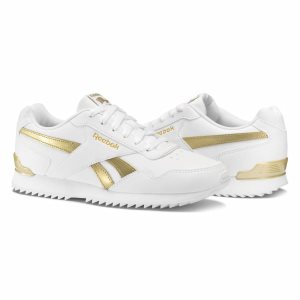 Reebok Royal Glide Ripple Clip Turnschuhe Damen - Weiß/Gold - DE 128-XSO